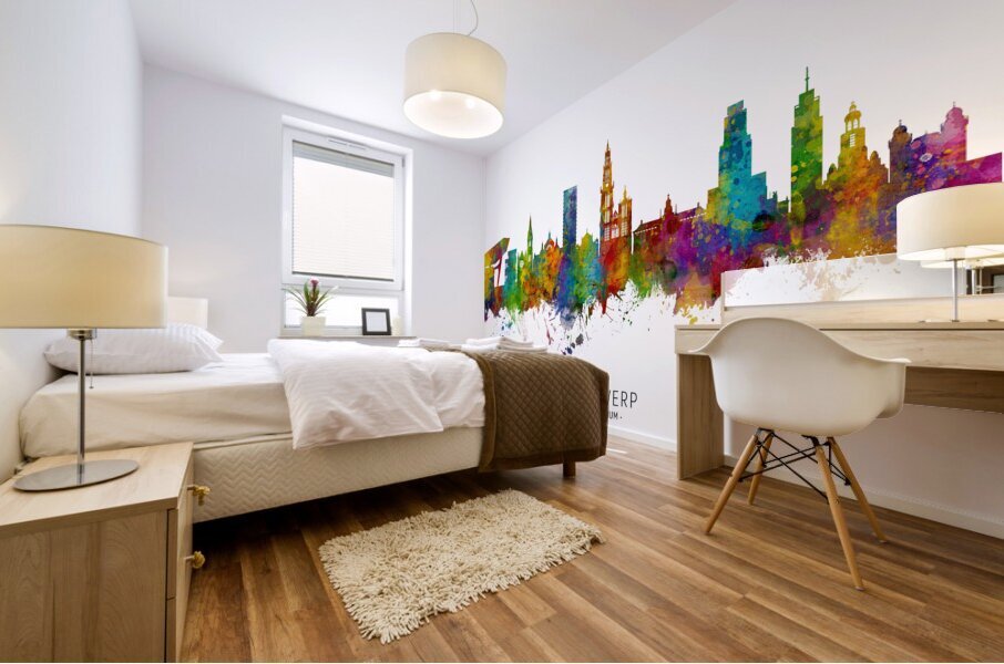 Antwerp Belgium Skyline Mural print