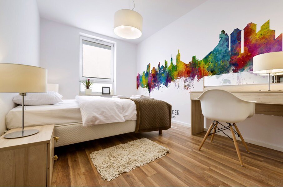 Boulder Colorado Skyline Mural print