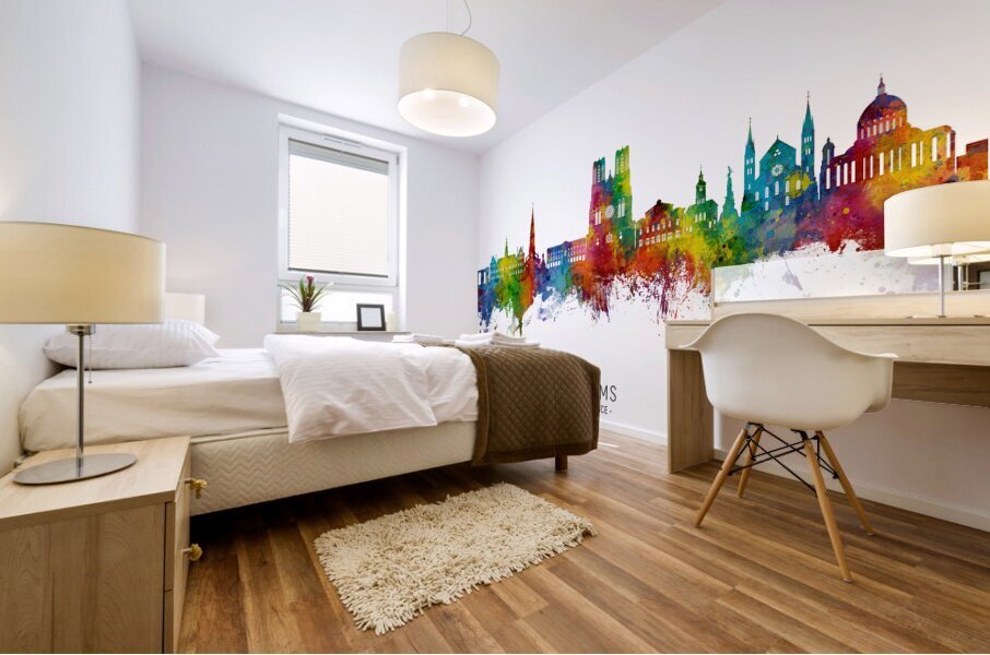 Reims France Skyline Mural print