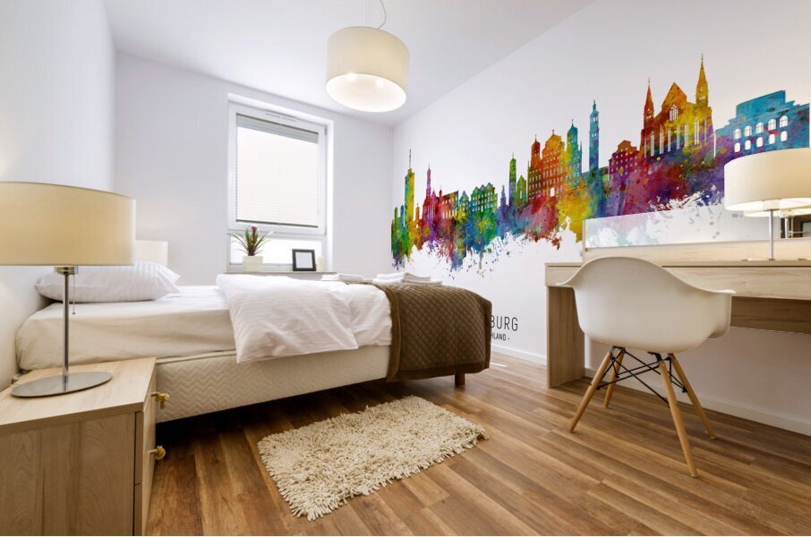 Augsburg Germany Skyline Mural print