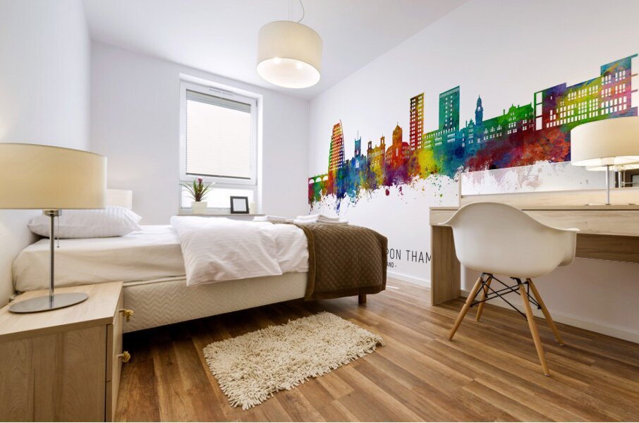 Kingston upon Thames England Skyline Mural print