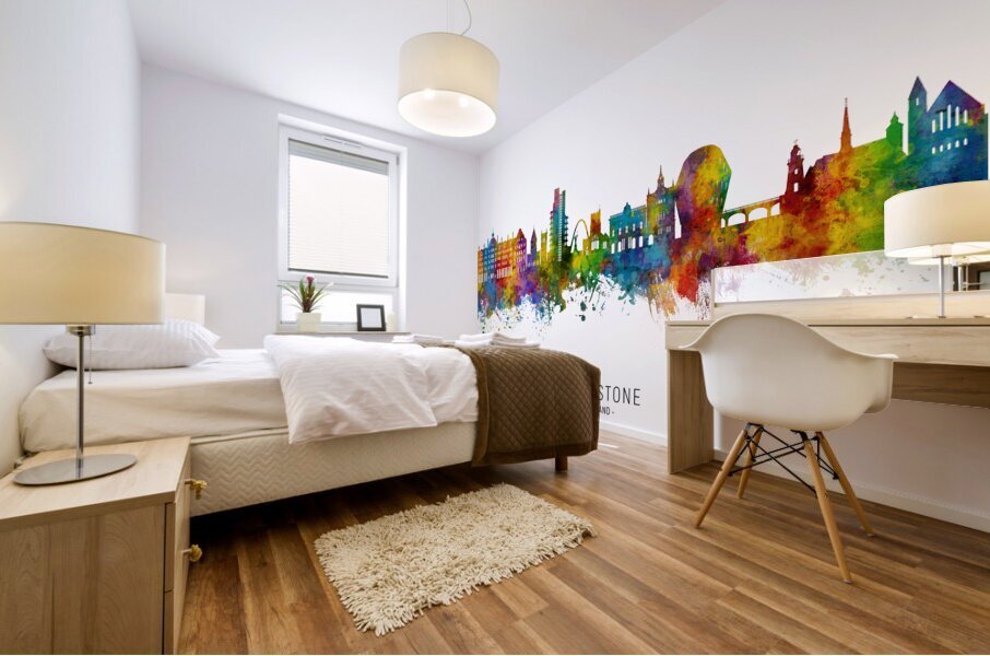 Folkestone England Skyline Mural print