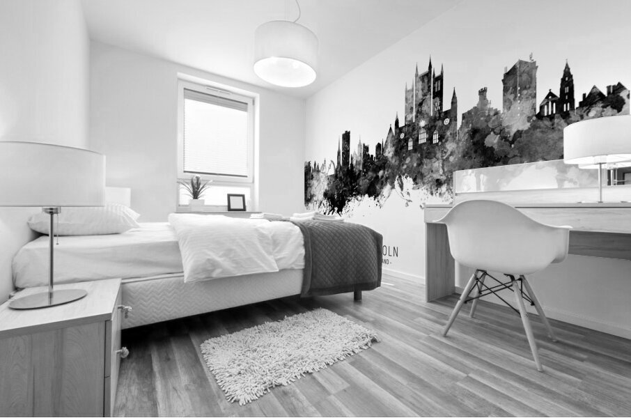 Lincoln England Skyline Mural print