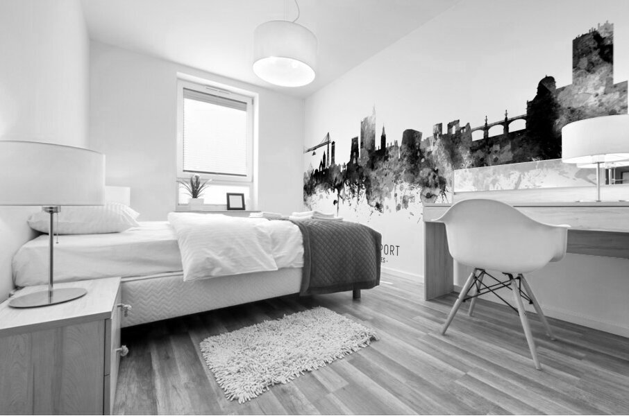 Newport Wales Skyline Mural print