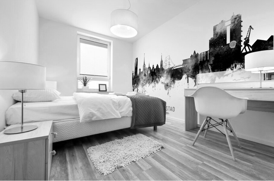 Halmstad Sweden Skyline Mural print