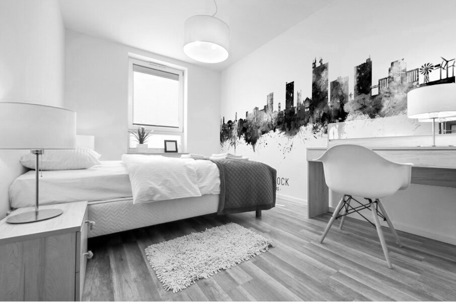 Lubbock Texas Skyline Mural print