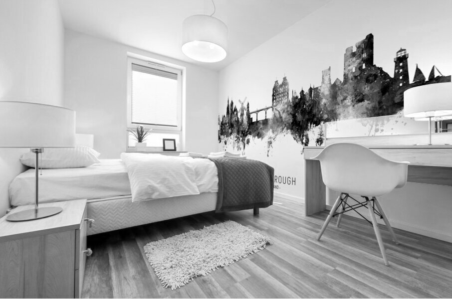 Scarborough England Skyline Mural print