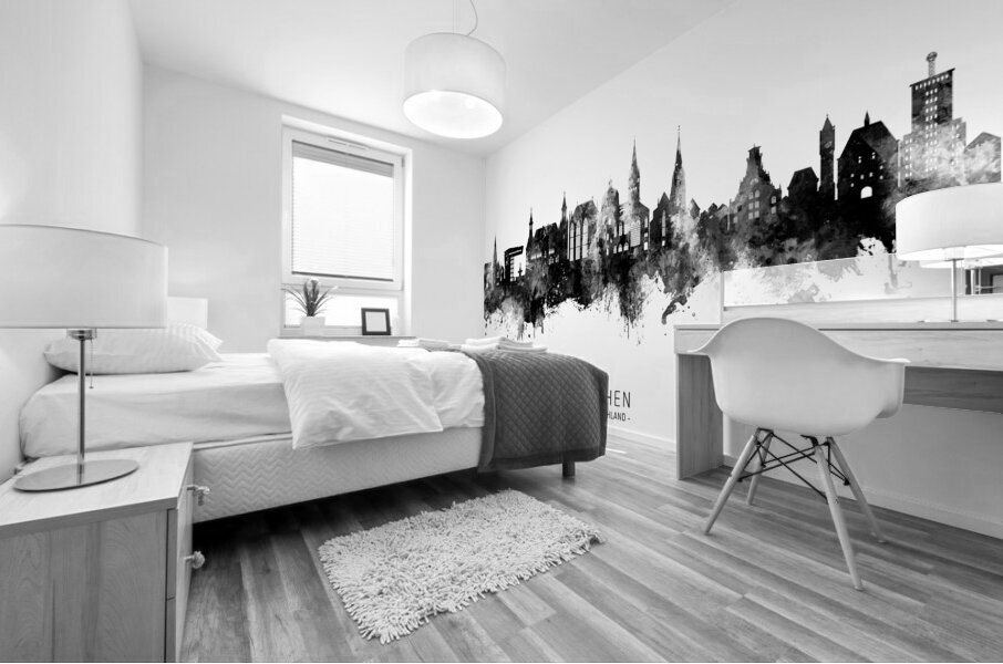 Aachen Germany Skyline Mural print