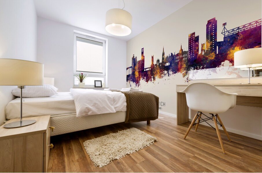 Ipswich England Skyline Mural print