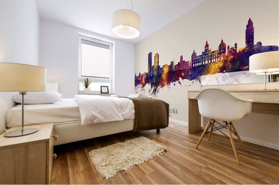 A Coruna Spain Skyline Mural print