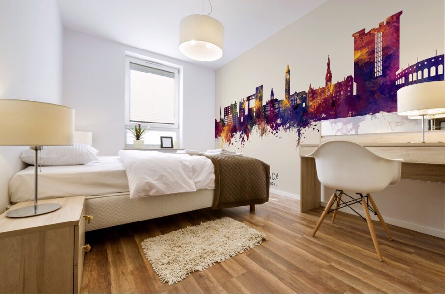 Ithaca New York Skyline Mural print