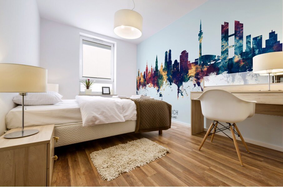 Munich Germany Skyline Mural print
