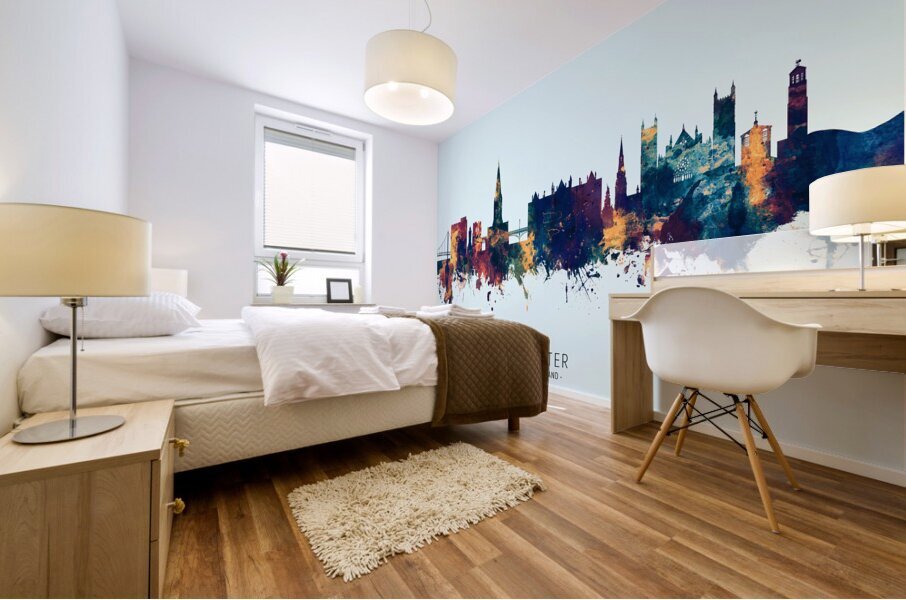 Exeter England Skyline Mural print