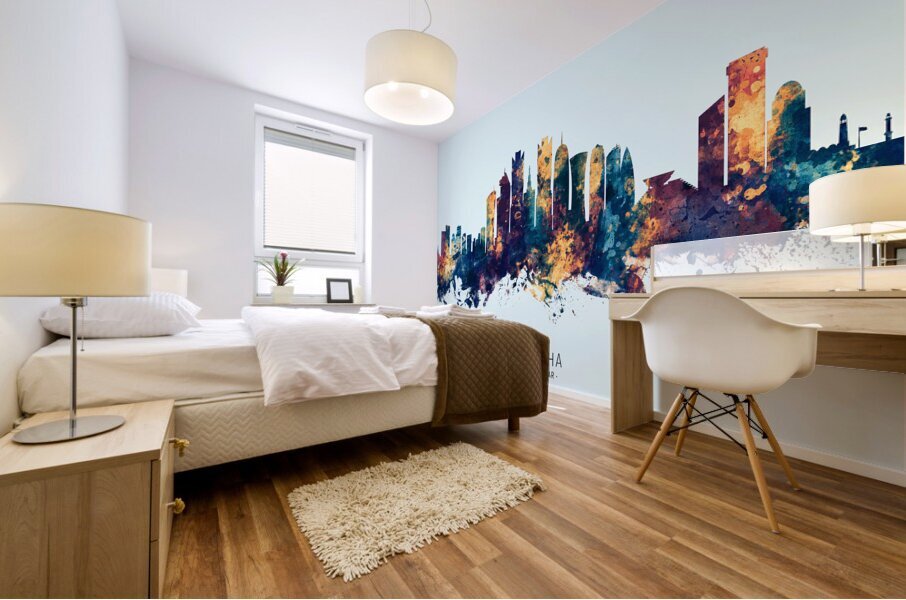 Doha Qatar Skyline Mural print