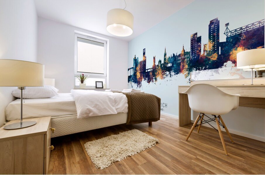 Ipswich England Skyline Mural print