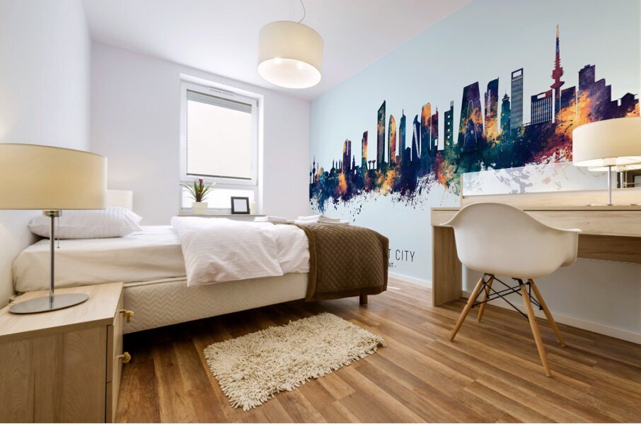 Kuwait City Skyline Mural print