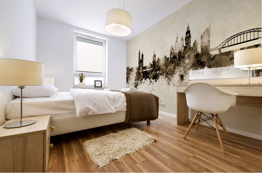 Krakow Poland Skyline Mural print