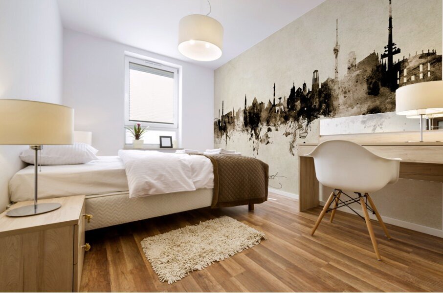 Stuttgart Germany Skyline Mural print