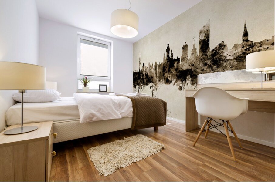 Leipzig Germany Skyline Mural print