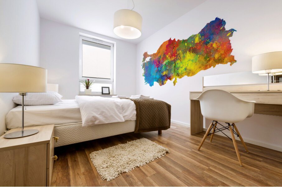 Turkey Watercolor Map Mural print