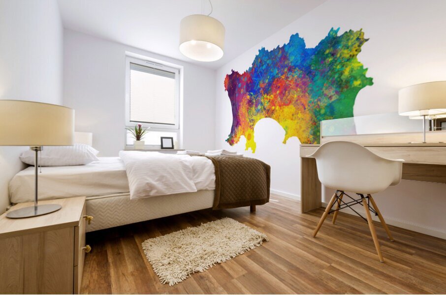 Jersey Watercolor Map Mural print