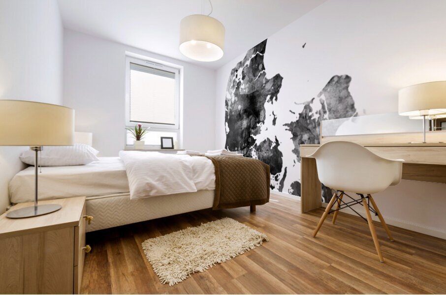 Denmark Watercolor Map Mural print