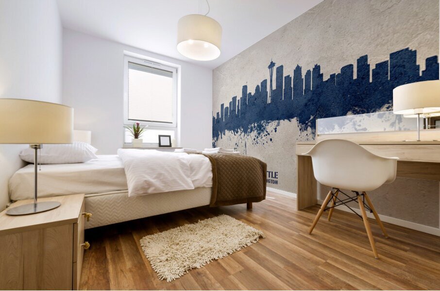 Seattle Washington Skyline Mural print