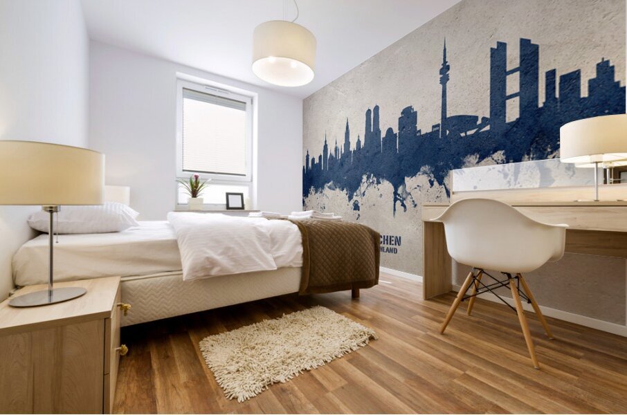 Munich Germany Skyline Mural print