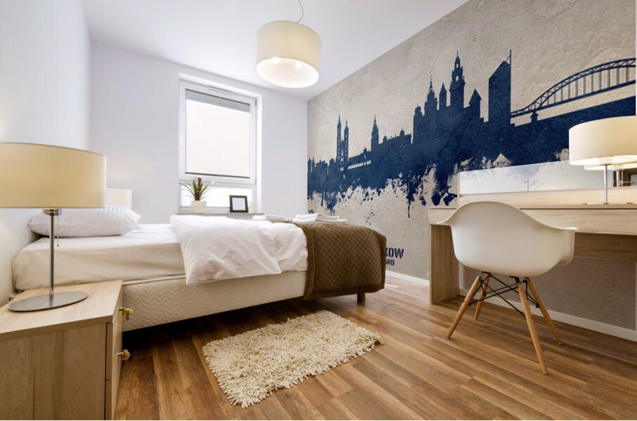 Krakow Poland Skyline Mural print