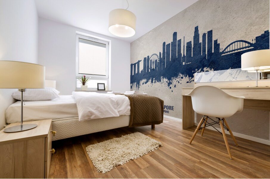 Singapore Skyline Mural print