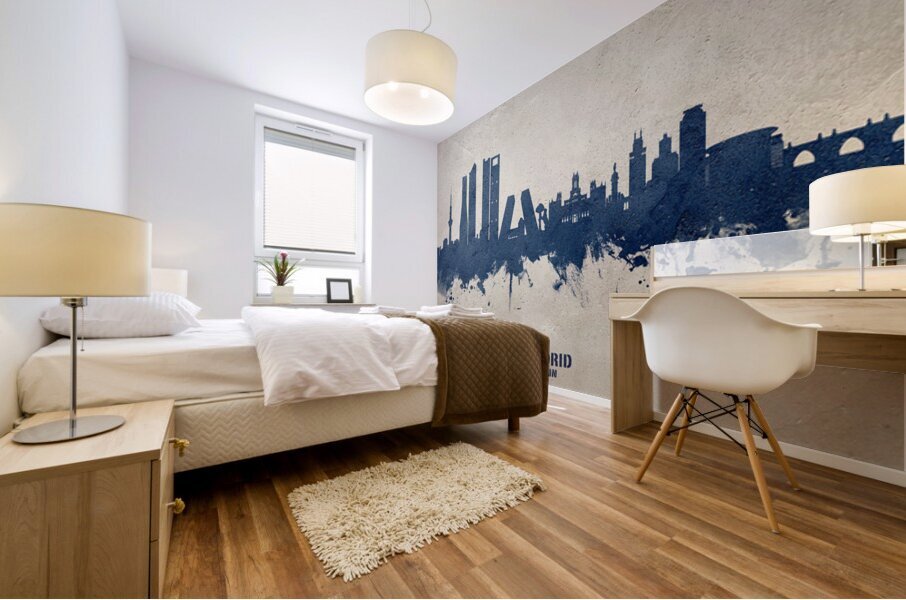 Madrid Spain Skyline Mural print
