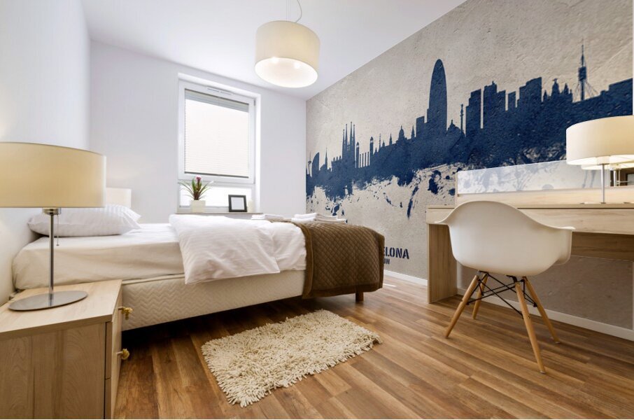 Barcelona Spain Skyline Mural print
