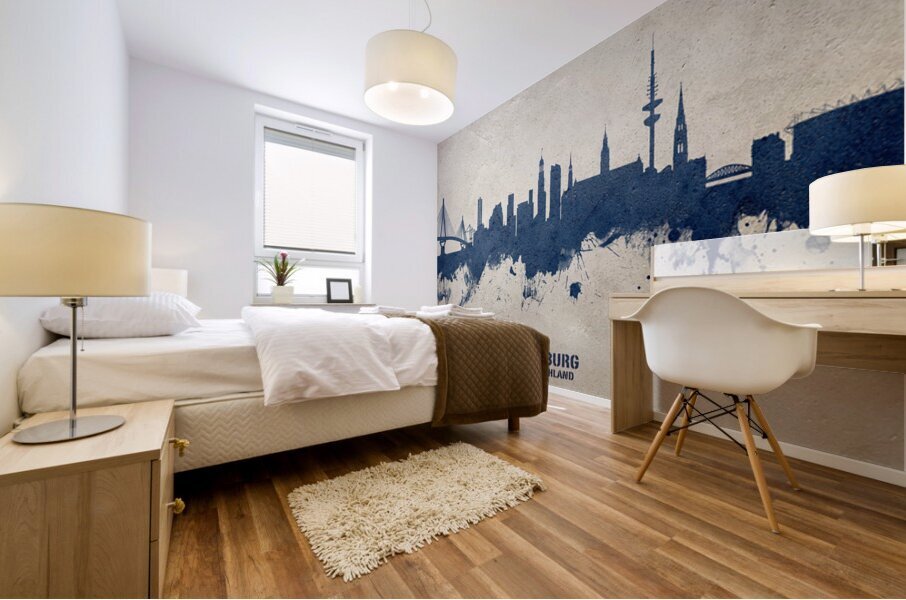 Hamburg Germany Skyline Mural print
