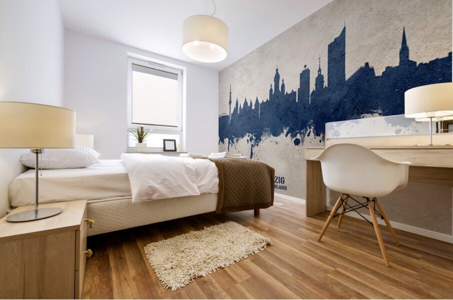 Leipzig Germany Skyline Mural print