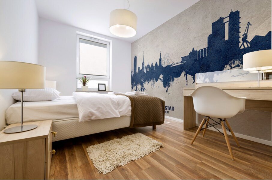 Halmstad Sweden Skyline Mural print