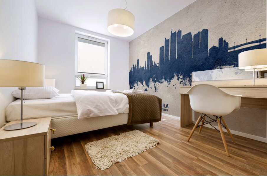 Manila Philippines Skyline Mural print