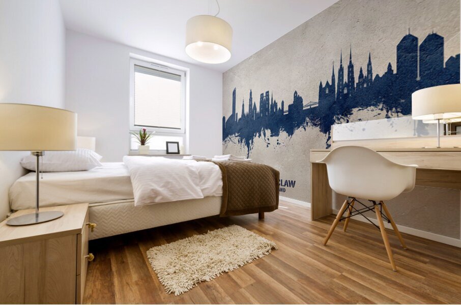 Wroclaw Poland Skyline Mural print