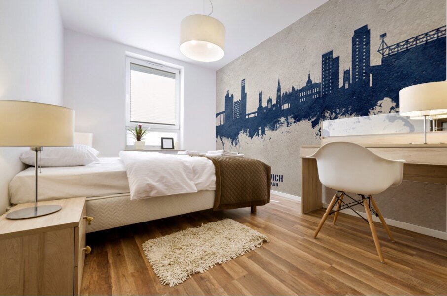 Ipswich England Skyline Mural print