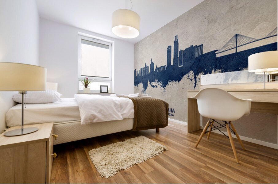 Omaha Nebraska Skyline Mural print