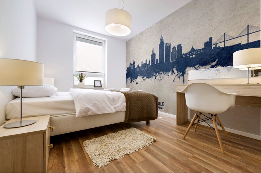 Mobile Alabama Skyline Mural print