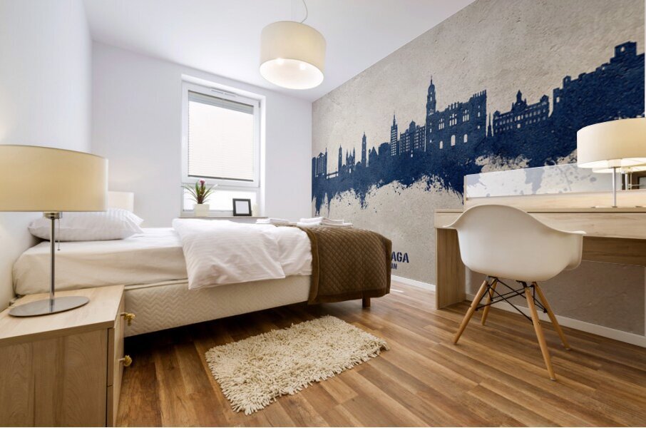 Malaga Spain Skyline Mural print