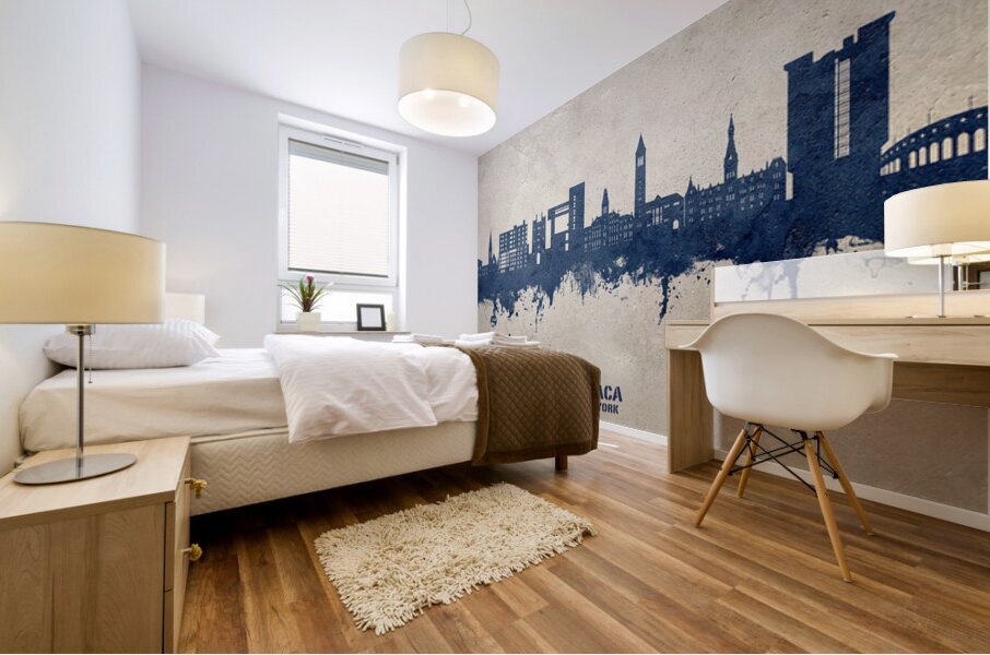Ithaca New York Skyline Mural print