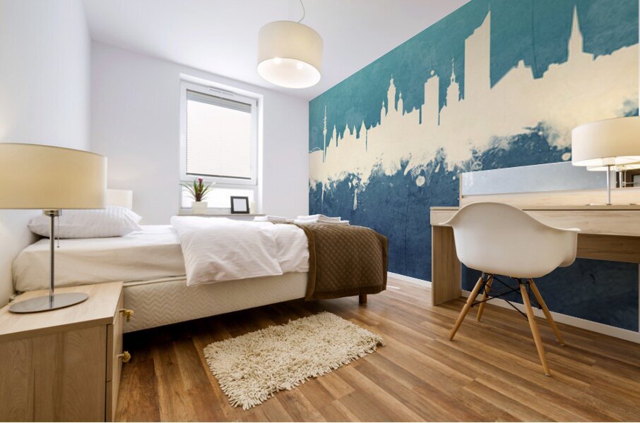 Leipzig Germany Skyline Mural print
