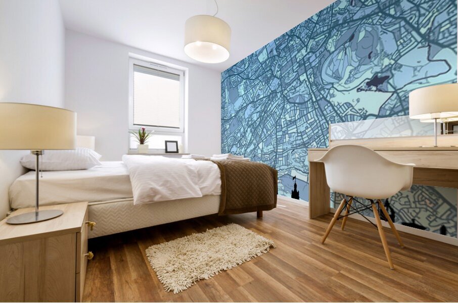 Edinburgh Skyline Map Mural print
