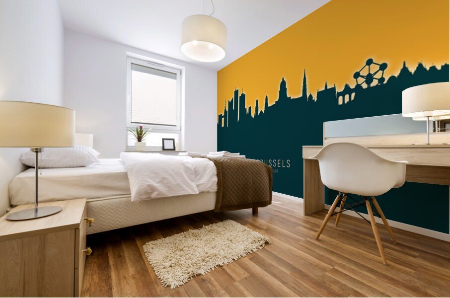 Brussels Belgium Skyline Mural print