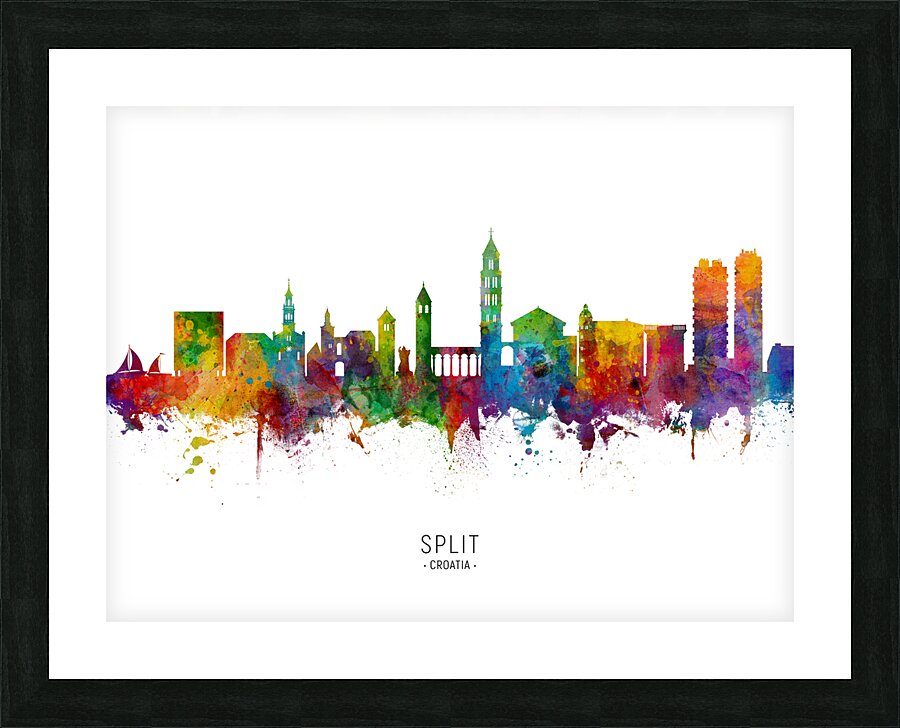 Split Croatia Skyline Picture Frame print