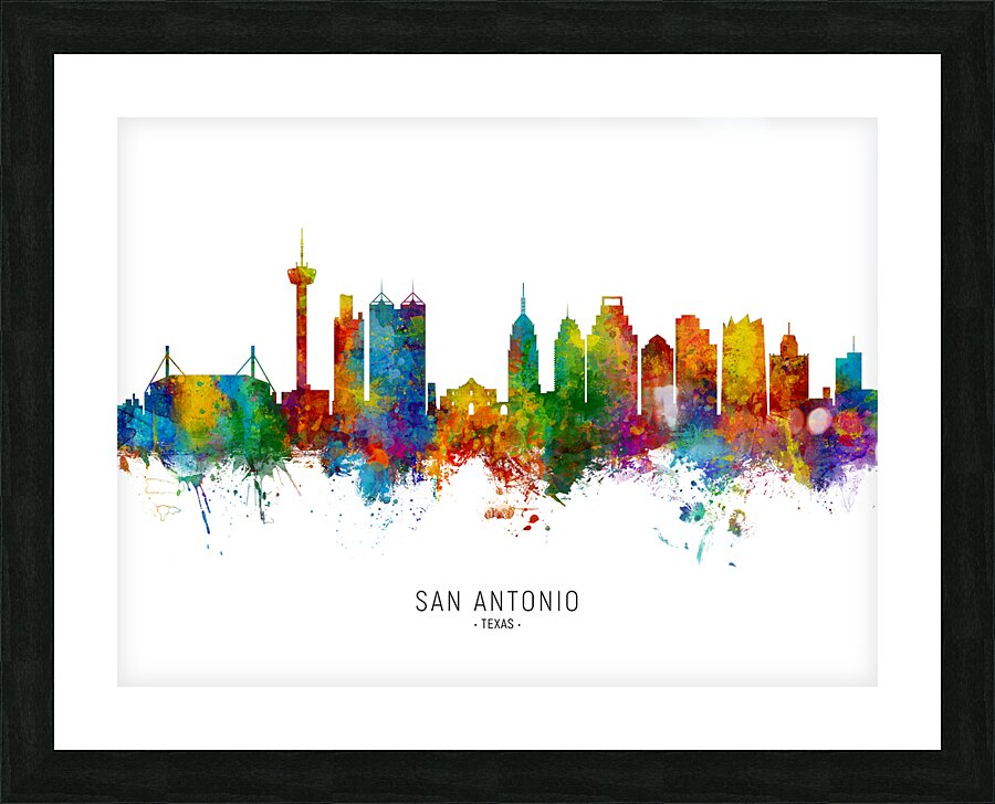 San Antonio Texas Skyline Picture Frame print