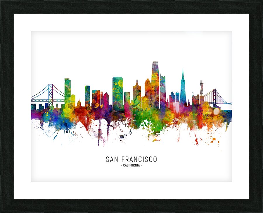 San Francisco California Skyline Picture Frame print