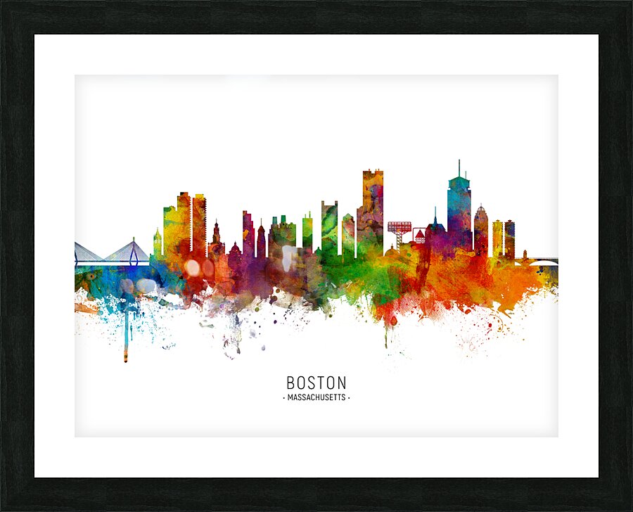 Boston Massachusetts Skyline Picture Frame print