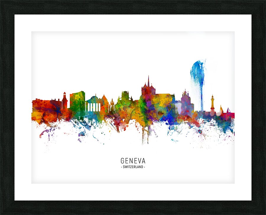 Geneva Switzerland Skyline Picture Frame print